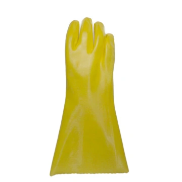 Yellow PVC coated gloves jersey liner 35cm